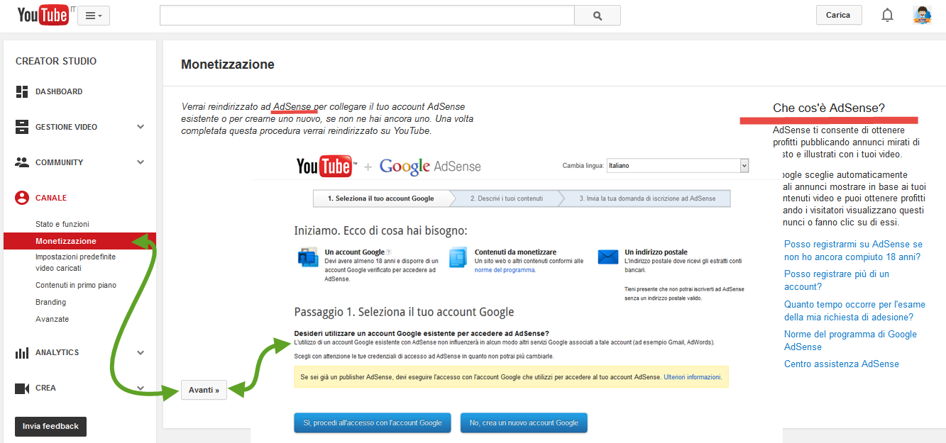 Monetizzare con YouTube