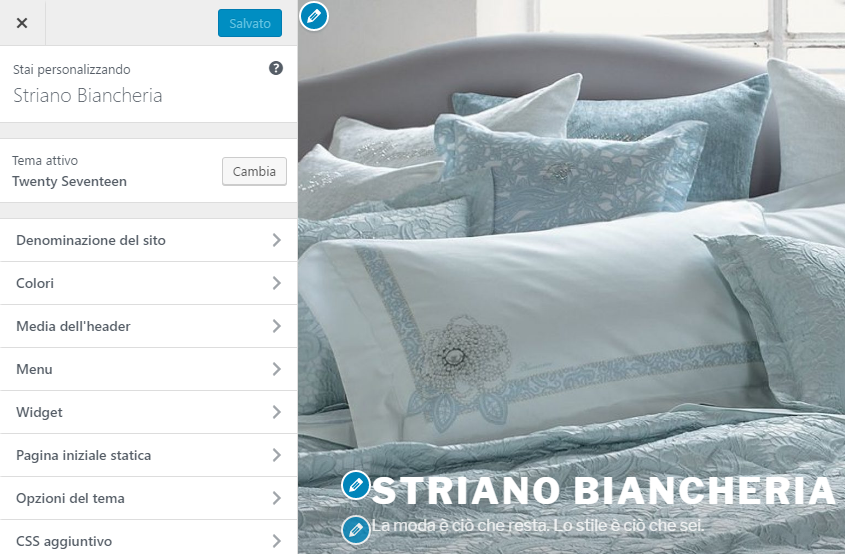 Tema gratuito WordPress Twenty Seventeen: landing page per e-commerce