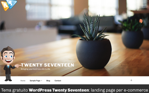 Tema gratuito WordPress Twenty Seventeen: landing page per e-commerce