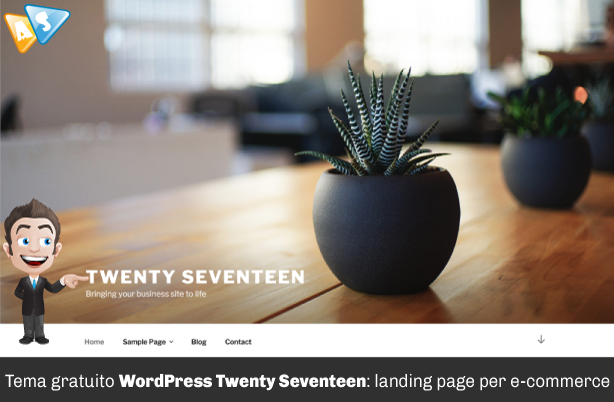 Tema gratuito WordPress Twenty Seventeen: landing page per e-commerce