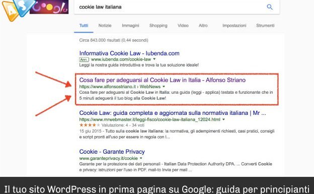 prima pagina su Google