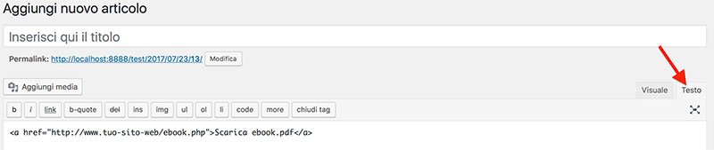 Come aggiungere un e-book PDF in WordPress pronto per il download