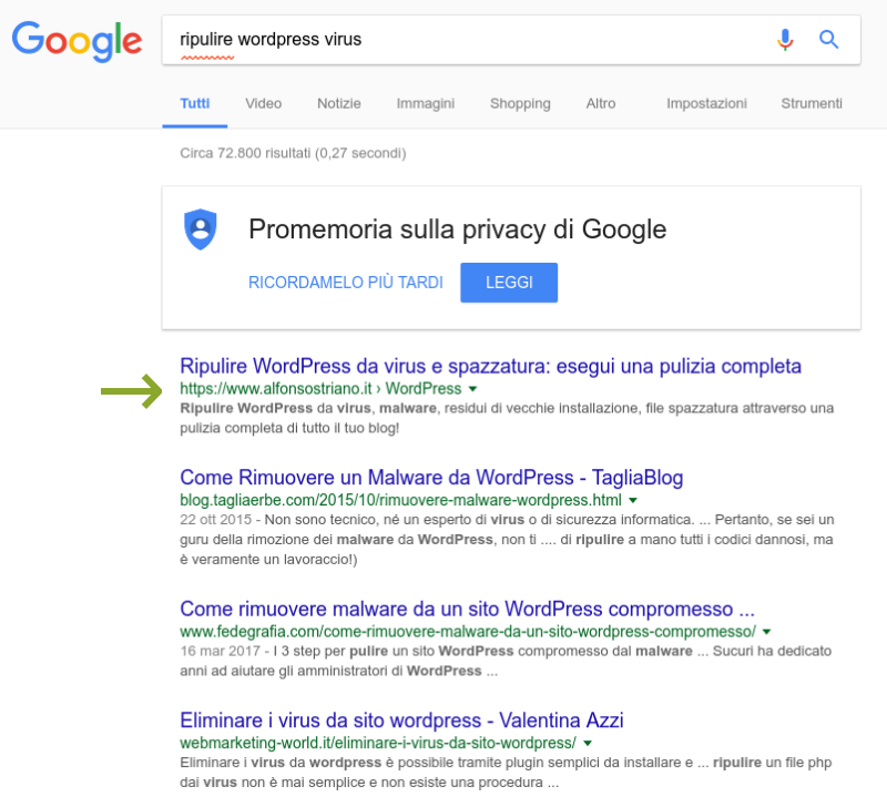 Trasferire un sito WordPress con Migrate Guru