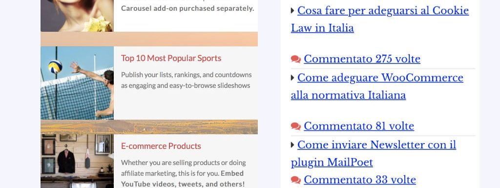 articoli più commentati in WordPress