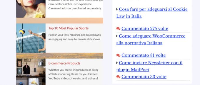 articoli più commentati in WordPress