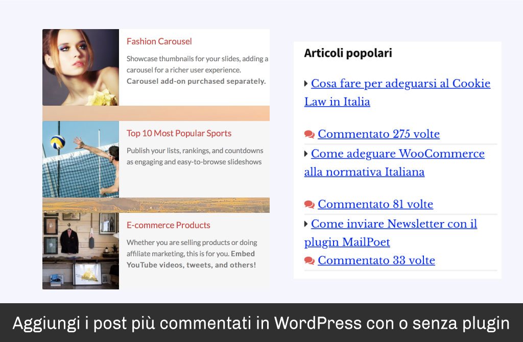 articoli più commentati in WordPress