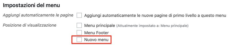 menu aggiuntivo nel tuo sito WordPress