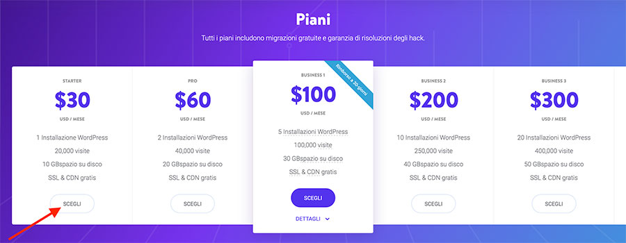 piani hosting Kinsta