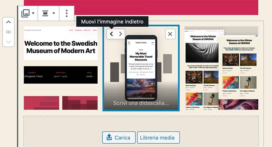 WordPress 5.3 gallerie fotografiche