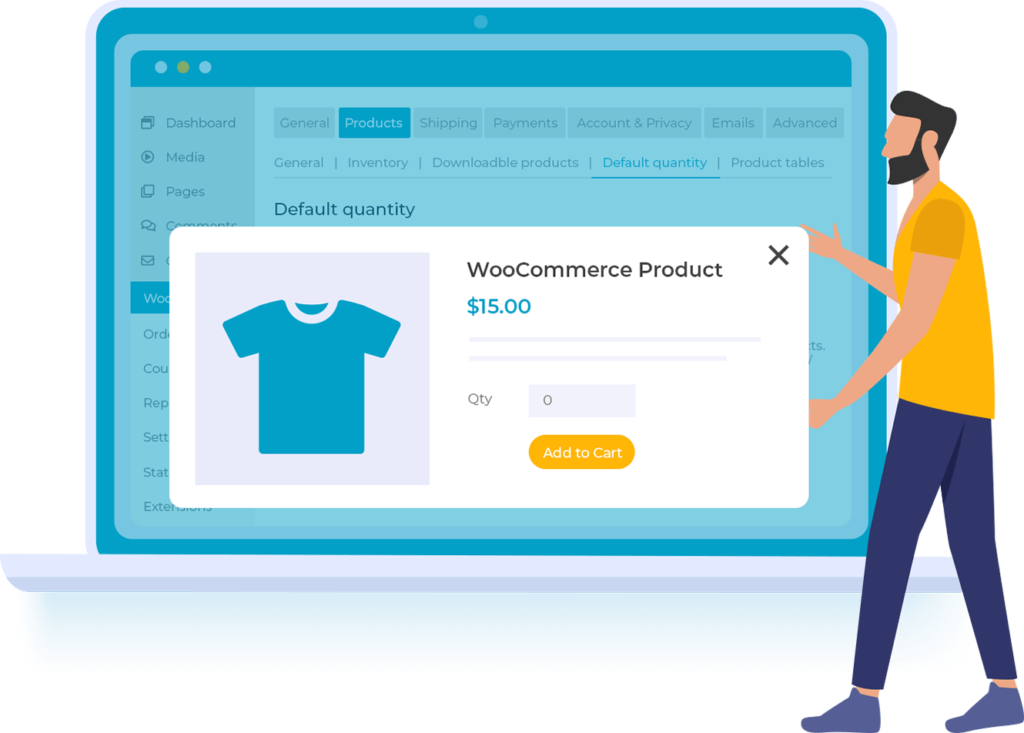 modificare la quantità predefinita in WooCommerce