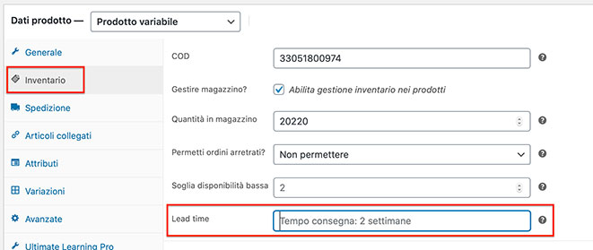 WooCommerce Lead Time